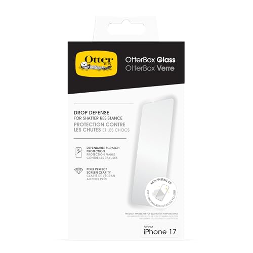 OtterBox iPhone 17 Glass Screen Protector - Shatter Resistant, Scratch & Smudge - Proof Glass Screen Protector for iPhone