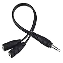 ienza Headphone Splitter for 2 Headphones/Aux Splitter 1 in 2 Out / 1 Audio Jack to 2 Speakers or Headphones (3.5mm TRS Male to 2 3.5mm TRS Female)