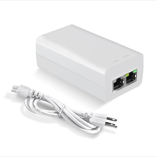 10Gbps PoE+ Injector 30W IEEE802.3at/af Compliant, Supplies PoE(15.4W) or PoE+(30W) Power Over Ethernet Distances Up to 328ft, PoE Injector Adapter
