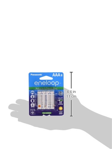 Eneloop 70-ZP2A-6D26 AAA 4th generation NiMH Pre-Charged Rechargeable 2100 Cycles Battery with Holder 8 Count(Pack of 1)