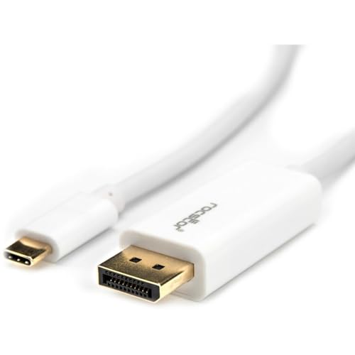 Rocstor Premium 10Ft/ 3M USB Type C to DisplayPort Cable - USB C to DP Cable - 4K 60Hz - White - DisplayPort/USB for Video Device, Monitor