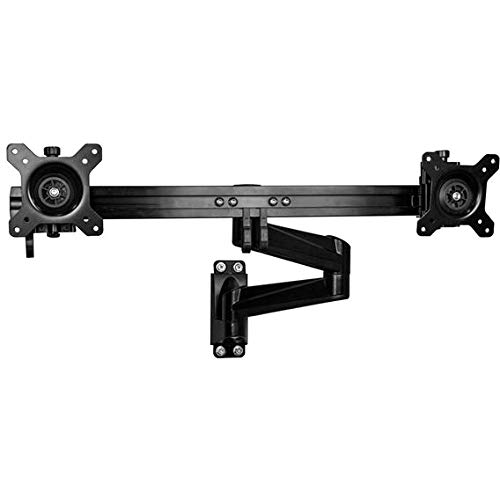 StarTech.com Wall Mount Dual Monitor Arm Articulating Ergonomic VESA Wall Mount for 2X 24 Displays Synchronized Adjustable Crossbar