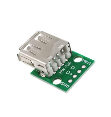 SJZBIN USB 2.0 Breakout Board Adapter 10PCS USB Type A Female Socket Breakout Board 2.54mm Pitch Adapter for DIY USB Power Supply