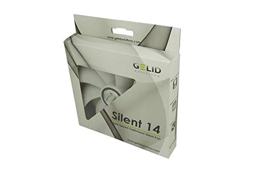 Gelid Solutions Silent 14 | 140mm Computer Fan | 3 Pin Molex | 140x140x25mm | 1000RPM | Hydro Bearing | FN-SX14-10 | Color Black