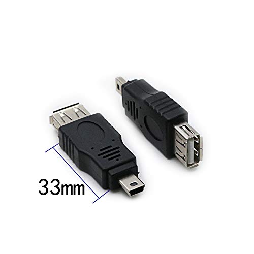 rgzhihuifz 2 Pack USB 2.0 MINI USB Male to Type A Female OTG Adapter Connector Converter Coupler