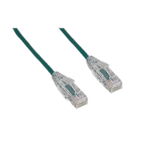 CableWholesale Cat6a Slim Ethernet Cable, 28AWG, 10 Gigabit, 25 ft, Green