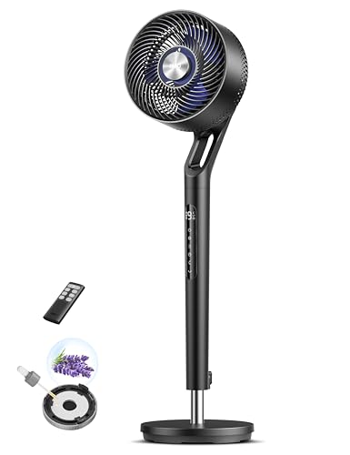 DREO Fan for Bedroom, 2026 New model,120°+100° Omni-Directional Oscillating Fan, 96ft, DC Motor, 20 dB Quiet Standing Pedestal Fans, 9 Speeds, 3