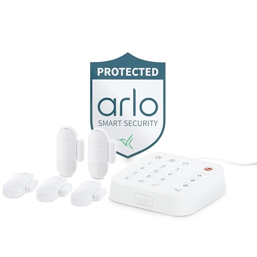 Arlo Home Security System - Alarm System with Wired Keypad Sensor Hub, 5 8-in-1 Sensors & Yard Sign - No Contract Required - DIY Installation - White