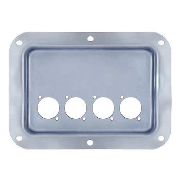 Penn Elcomn Zinc Dish Punched for 4 x D-Series Connectors Mic/Speaker/Power for Case/Cabinet 7'' x 5'' D024Z