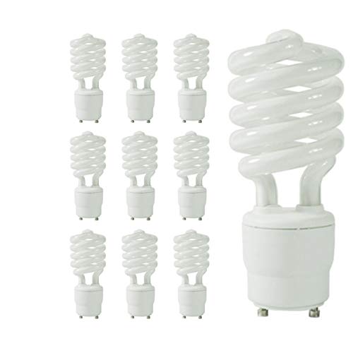 GoodBulb 23-Watt CFL Bulbs 2700K Warm White Light GU24 Base 1600 Lumens 82 CRI 10000 Life Hours (Pack of 10)