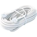 Bistras 50 Ft 4C Telephone Extension Cord Cable Line Wire, for Any Phone, Modem, Fax Machine, Answering Machine, Caller ID, White