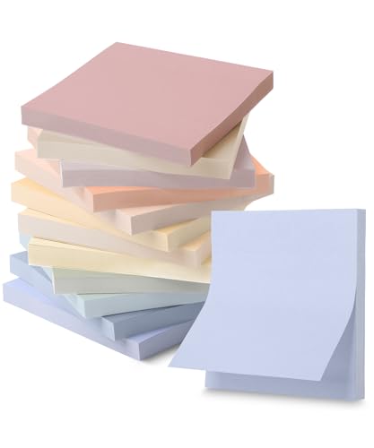 Mr. Pen- Sticky Notes, 3"x3", 12 Pads, 600 Sheets, Soft Vintage Colors