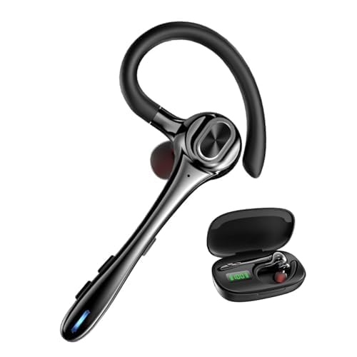 Bluetooth Headset Wireless Earpiece Earbuds with Noise Canceling Microphone 160H Standby Time Hands Free Headphones Single Ear Earphones for IOS
