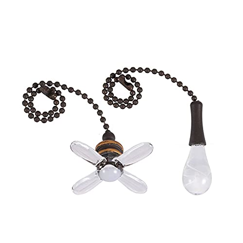 Ceiling Fan Pull Chain, Pack of 2 Ceiling Fan Cords with 6 Inches Fan Pulls Set with Connector (ORB, Light Bulb and Fan)