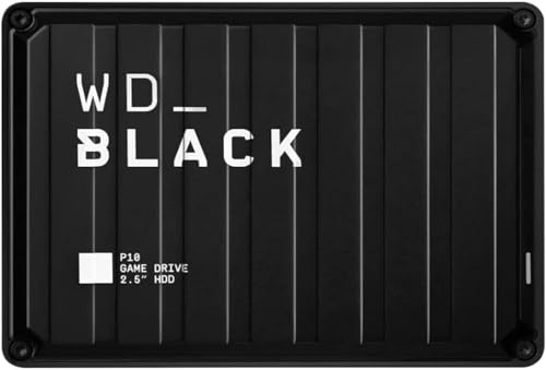 WD_Black 2TB P10 Game Drive, Portable External Hard Drive, Works with PlayStation, Xbox, & PC - WDBA2W0020BBK-WES1