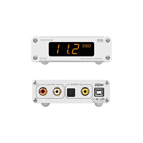Topping D10s HiFi USB DAC - ES9038Q2M DAC XMOS XU208 PCM384kHz DSD256 Hi-Res Audio Desktop Decoder for PC Silver