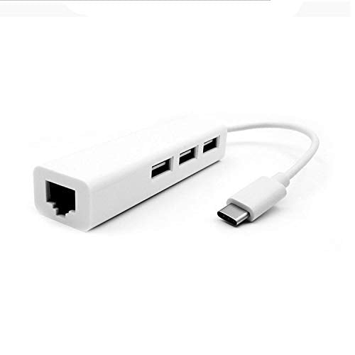 USB C to 3 x USB A and RJ45 Ethernet LAN Adapter Hub Cable Mac USB-C Network for Win XP/8/10/ MACOS