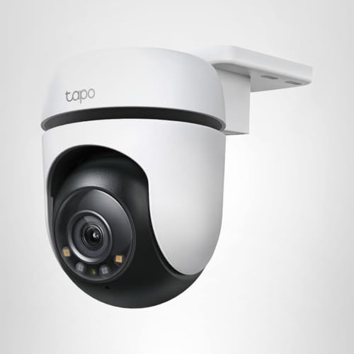 Tapo 2K Outdoor Wired Pan/Tilt Security Wi-Fi Camera, 360° View, Motion Tracking, Works w/Alexa & Google Home, Color Night Vision, Free AI Detection
