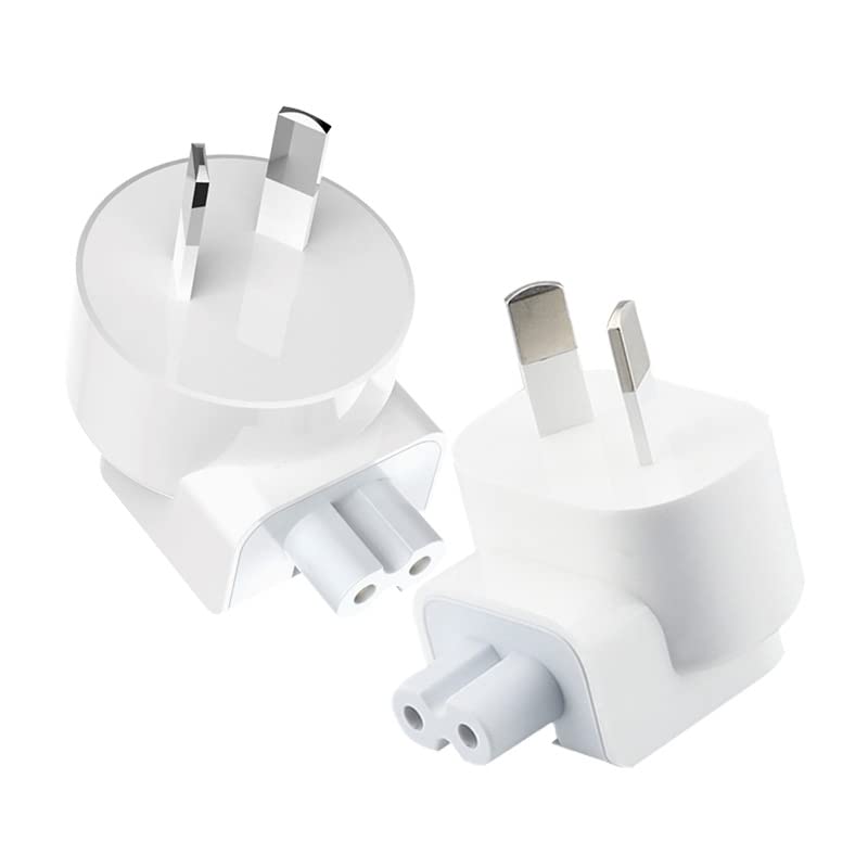 VizGiz 2 Pack AU Plug Duck Head Adapter Converter for Apple MacBook Mac iPad iPhone AC Power Wall Charger Brick Block Australian New Zealand China NZ…