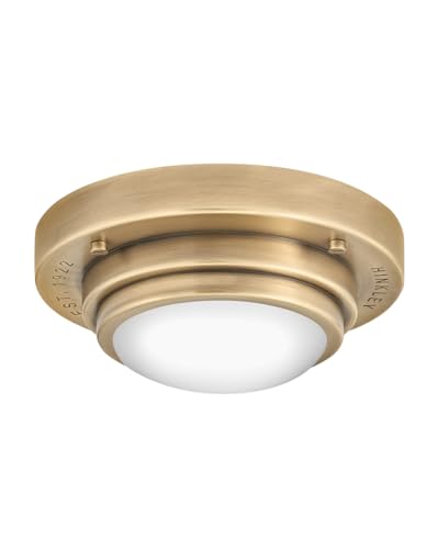 Hinkley Porte Extra Small Flush Mount Ceiling Light or Wall Sconce, Etched Opal Glass Shade, Dual-Mount Design, Integrated LED, ADA Compliant