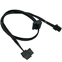 COMeap (2-Pack) SATA Power Cable for Lenovo Motherboard, ATX Mini 4 Pin to 2X Right-Angle SATA Hard Drive HDD Adapter 17.7-inch(45cm)
