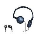 Soniq Kaboom! Headphone/Earphone Combo Pack, 18 Hz to 22 kHz Frequency Response, Black