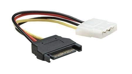 Manhattan 6" 4-pin Molex Female to 15-pin SATA Male Power Cable