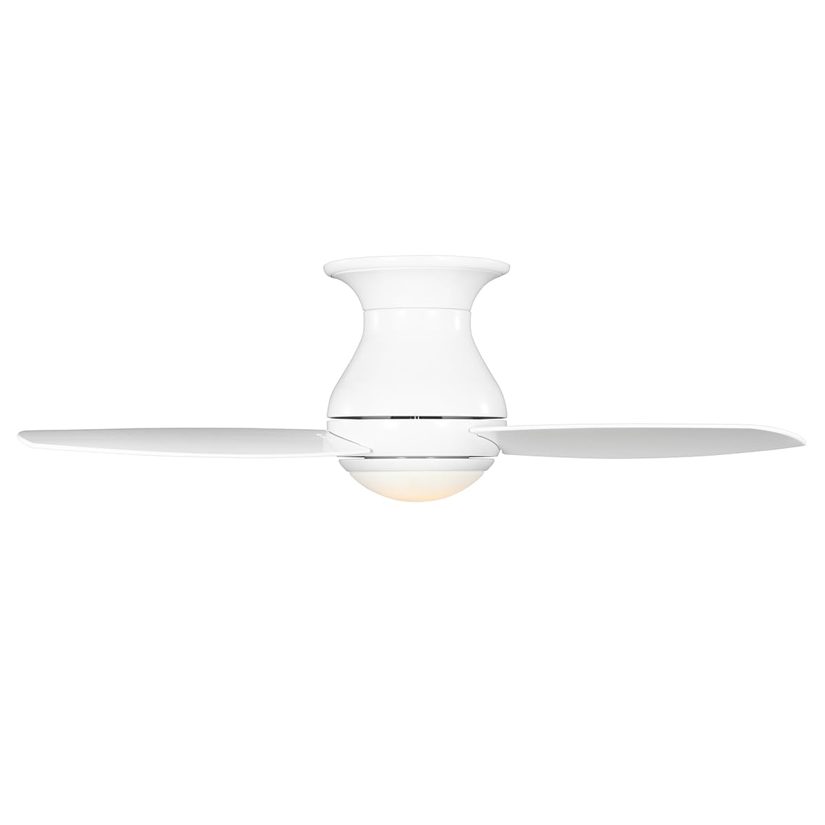 Kathy Ireland Home [CF144LWW] Curva Sky LED Outdoor Ceiling Fan with Light Kit, 44 Inch Modern Flush Mount with Weather Resistant Blades Dimmable