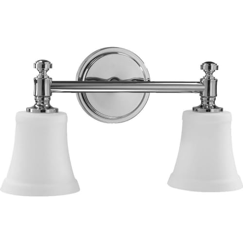 Quorum Lighting 5122-2-14, Vanity Glass Wall Vanity Lighting, 2LT, 150 Total Watts, Chrome