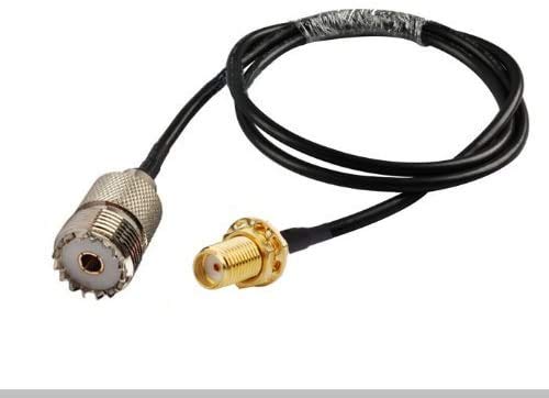 MPD Digital 50 ohm USA Made RG58 Hand-Held Jumper with SMA Female to UHF SO239 Female Connectors- Mobile/Base Extension Cable - Adapter for UHF Base…