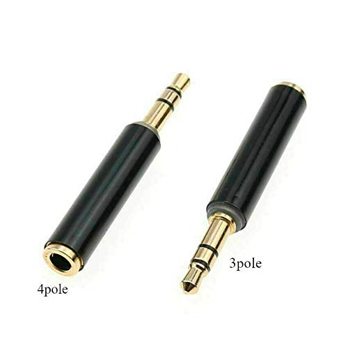 VizGiz 2 Pack TRRS to TRS Adapter 3.5mm Plug Jack 1/8'' Connector Converter for Phone Earphone Headphone Earbuds Microphone 4 Pole to 3 Pole Computer