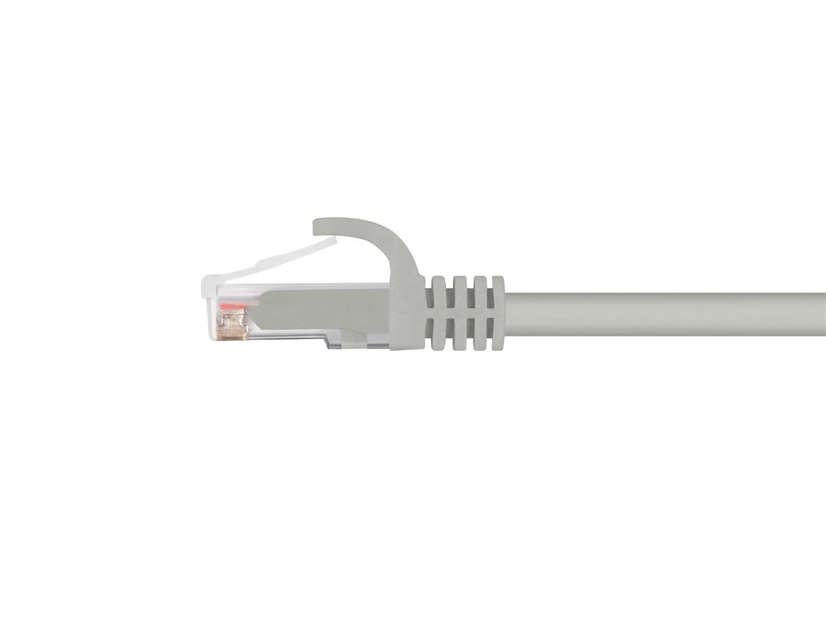 Monoprice Cat6 Ethernet Patch Cable - RJ45, Stranded, 550Mhz, UTP, Pure Bare Copper Wire, 24AWG, 50 Feet, Gray - Flexboot Series