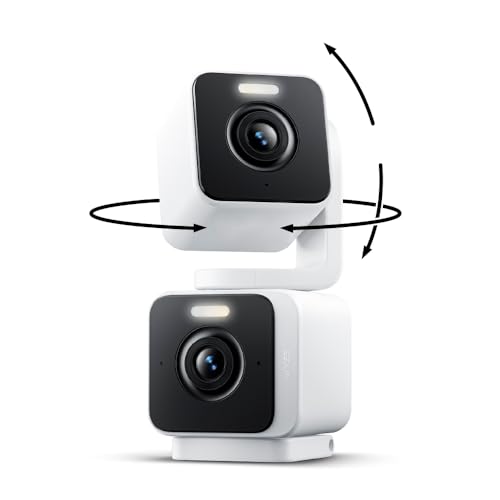 WYZE Duo Cam Pan Indoor/Outdoor IP65 2K 360° Pan/Tilt Smart Home Security Camera with Color Night Vision, Compatible with Alexa & Google Assistant