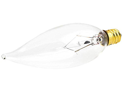 Bulbrite Incandescent CA10 Candelabra Screw Base (E12) Light Bulb, 25 Watt, Clear