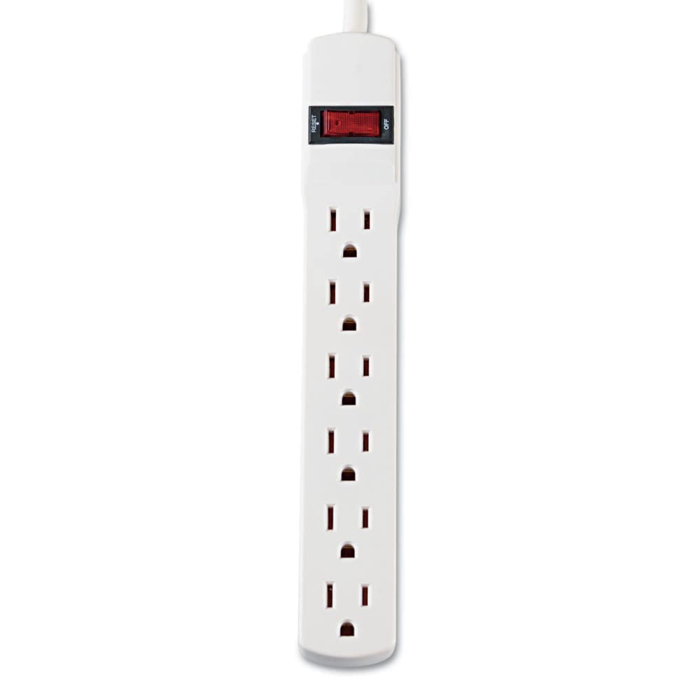 Innovera 73315 Six-Outlet Power Strip, 15-Foot Cord, 1-15/16 x 10-3/16 x 1-3/16, Ivory