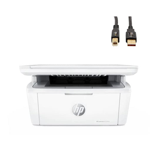 HP Laserjet MFP M139we Wireless Black & White Printer - 6 Months of Instant Ink for Toner with HP+, Print, Scan and Copy W/Silmarils Printer Cable