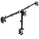 VIVO Premium Triple Monitor Desk Mount for 3 Screens up to 22 lbs, Fits up to 38 inch Ultrawides on Center Bracket, Adjustable Telescoping Arms, Flush