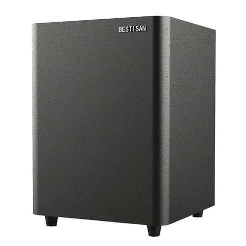 BESTISAN Powered Subwoofer, Deep Bass Sub, Down Firing Subs, Easy Setup with Home Theater System, Receiver, Speakers, Coaxial Cable Included, RCA
