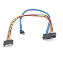 SAS 29pin Female to 15 Pin SATA Male with 7 Pin SATA 12 Inch Cable