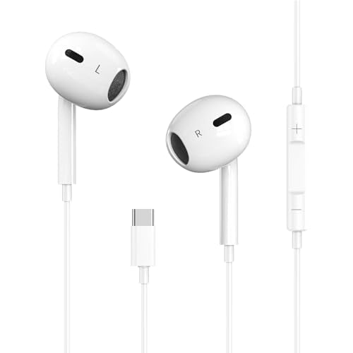 Docutca USB C Headphones for iPhone 17/16/15 Earbuds Type C Earphones