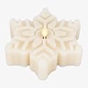 Luminara White Swan Flameless Candle Snowflake Tealight (6.5" x 2") Moving Flame LED Candle, Battery Operated LED Tealight