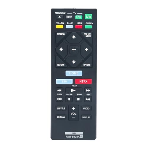 RMT-B126A Replace Remote Fit for Sony Blu-ray Disc DVD Player BDP-BX120 BDP-BX320 BDP-BX520 BDP-S1200 BDP-S2200 BDP-S3200 RMT-VB200U RMT-VB100U