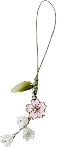 Tnyvm Cell Phone Strap Flower Phone Charm, Cute Keychain Lanyard String Charm, Cell Phone Charms, Hanging Car Pendants Decor Accessories, Car Keychain
