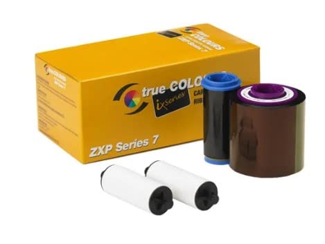 Zebra 800077-711 Black Monochrome Ribbon for ZXP Series 7 Card Printer with 500 ID Zone Premium White Blank Plastic CR80 30 Mil PVC Cards