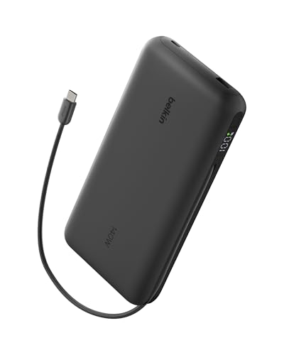 Belkin Portable Charger 25K, Power Bank with Integrated USB C Cable, 158W - Fast Charging Laptop Portable Battery Pack for MacBook Pro 14, iPhone 17