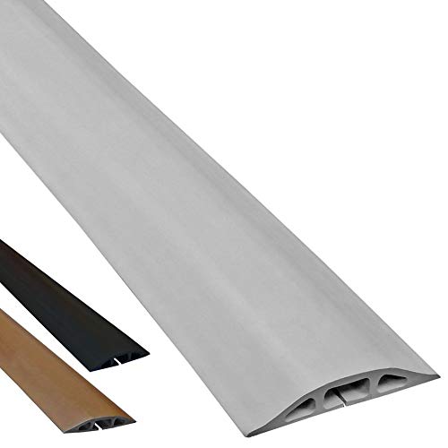 Electriduct D-2 Low Profile Rubber Duct Cord Cover Floor Cable Protector - 5 Feet - Gray (Raw Rubber Material)