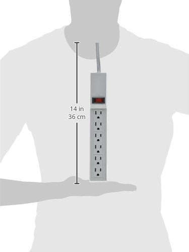 Steren 905-106 6 UL Rated Outlet Plastic Surge Strip