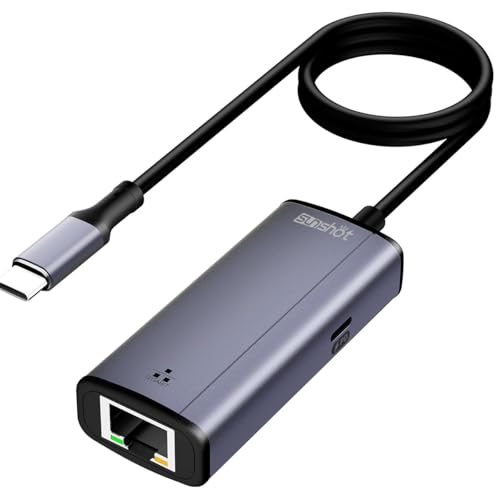USB C to Ethernet Adapter with 100W Charging Port, RJ45 to USB C 1Gbps Type-C Gigabit Ethernet LAN Network Adapter Power Delivery PD for Laptop