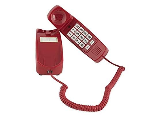 Trim-Style Emergency (Off-Hook Hotline Dialer) Wall/Desk Phone - Red