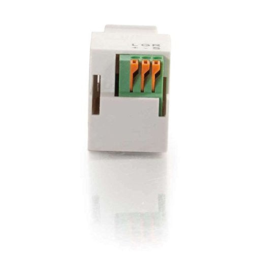 Legrand - C2G 3.5MM Keystone Module, Stereo Keystone Jack with 4-Pin Mini Din Connector, White 3-Conductor Keystone Adapter, 1 Count, C2G 37036